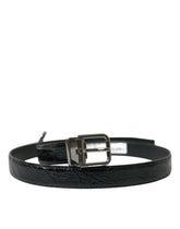 Dolce & Gabbana Black Leather Silver Metal Buckle Belt -   -  Dolce & Gabbana.